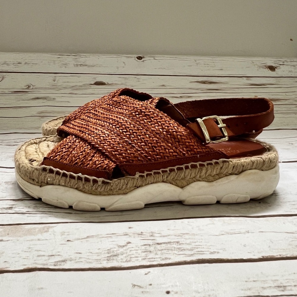 Farylrobin Anthropologie Woven Espadrille Platform Sandals Brown 40
